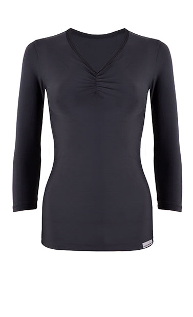 Slim Ruched 3 Quarter Sleeve Top *Outlet*