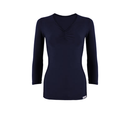 Slim Ruched 3 Quarter Sleeve Top *Outlet*